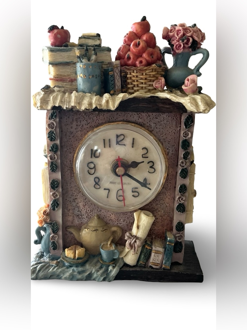 Cozy Bookish Theme Resin Clock